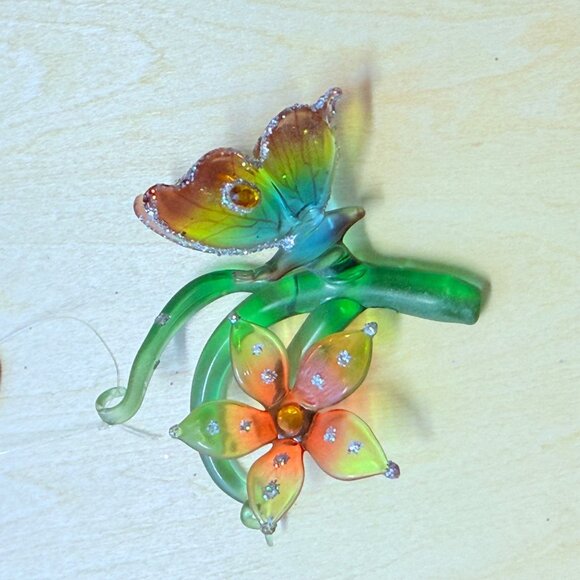 VTG Ashton Drake Butterfly Rainbow Glass Ornament Gift Meadow Magic Whimsical Ar - Picture 10 of 13
